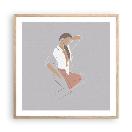 Plakat w ramie jasny dąb - Zarys wdzięku - 60x60 cm