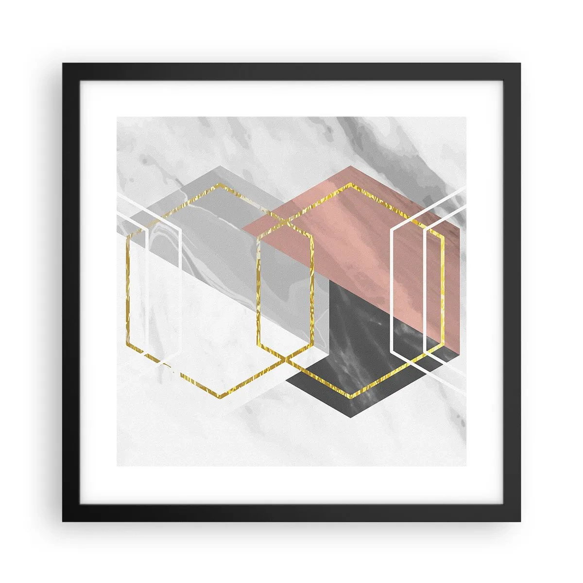 Plakat w czarnej ramie - Kompozycja łańcuchowa - 40x40 cm