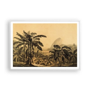 Plakat w białej ramie - w kolonialnym klimacie - 100x70 cm