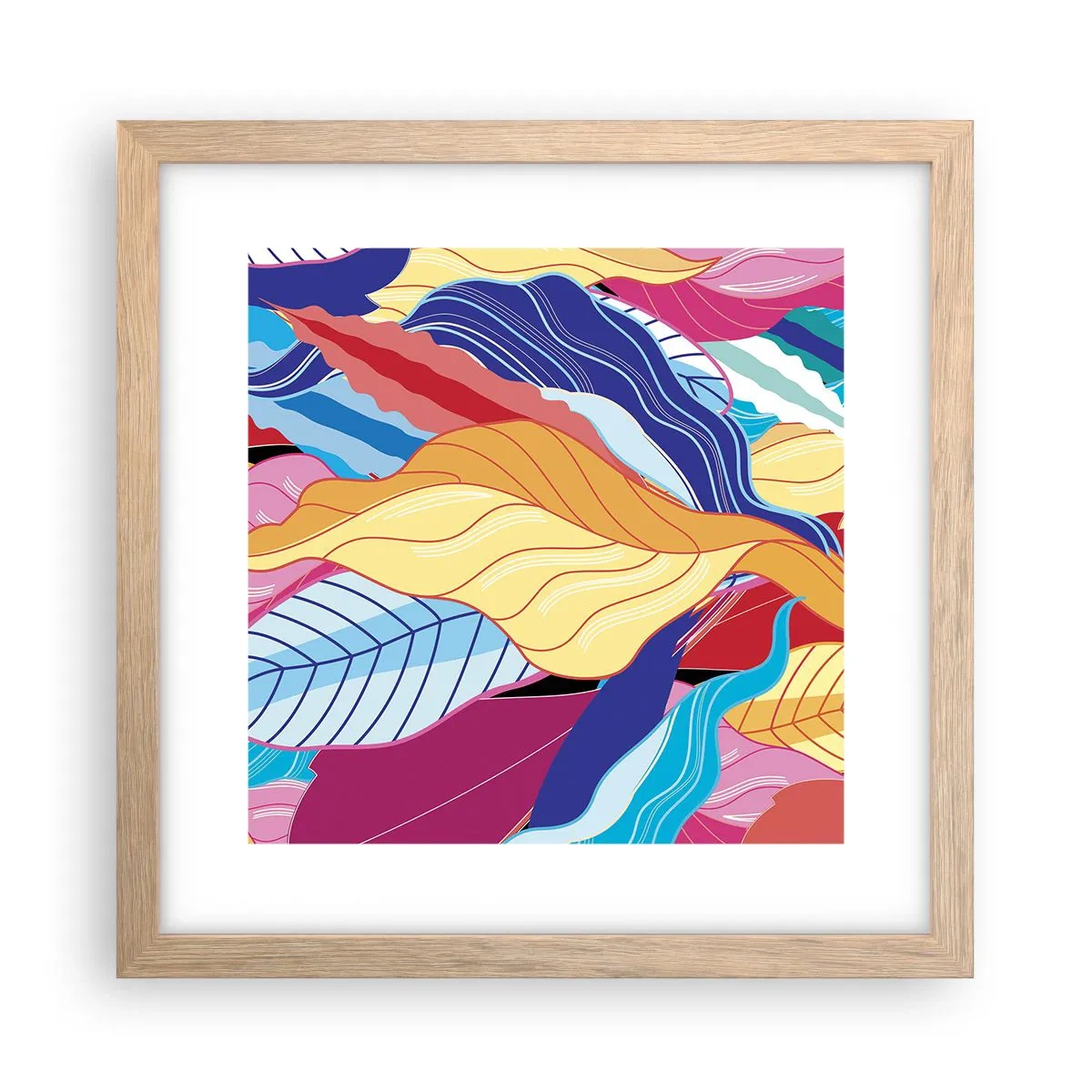 Plakat w ramie jasny dąb - Kolorowy bałagan - 30x30 cm
