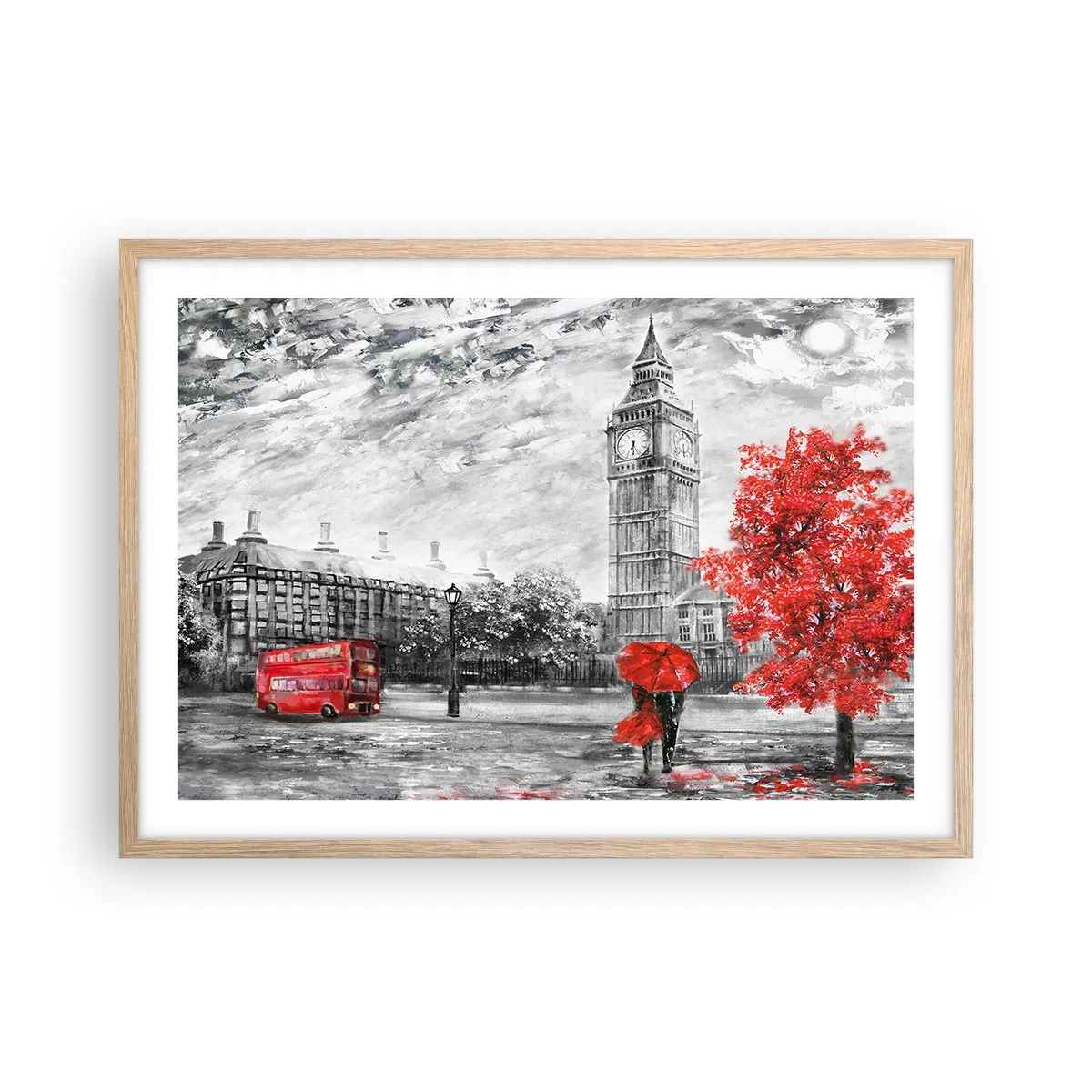 Plakat w ramie jasny dąb - Ekscytujący dzień - 70x50 cm