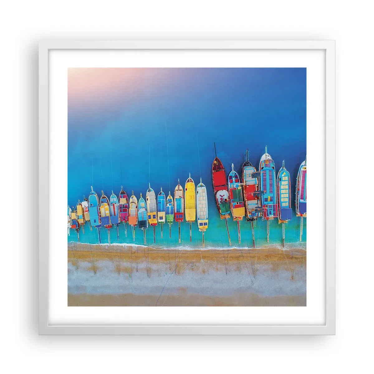 Plakat w białej ramie - Z lotu ptaka - 50x50 cm