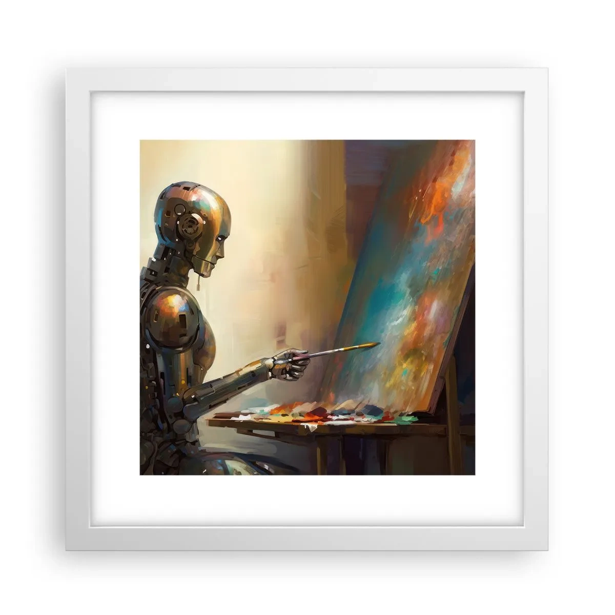 Plakat w białej ramie - Sztuka przyszłości - 30x30 cm