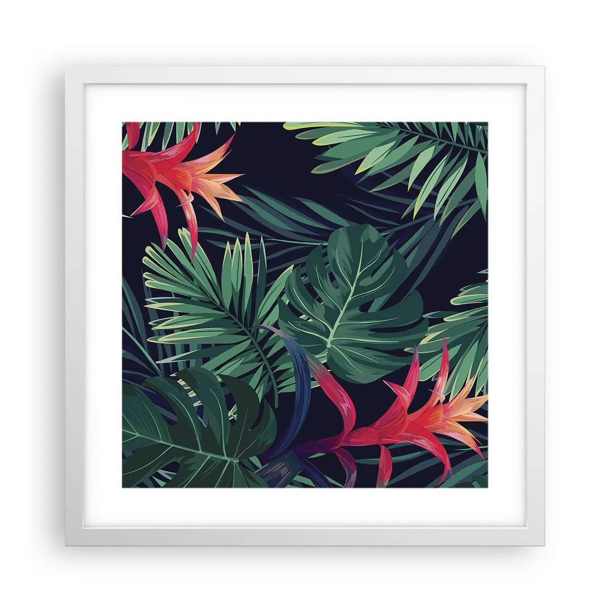 Plakat w białej ramie - Zapłonąć w zieleni - 40x40 cm