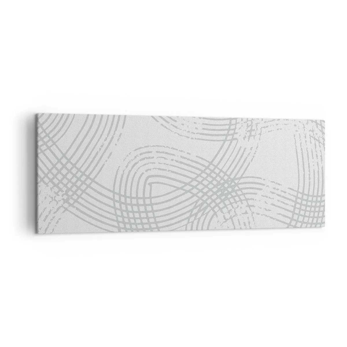 Obraz na płótnie - Subtelny wzór z przeplatającymi się liniami w jasnych odcieniach - 140x50cm - Nie ma prostej drogi - Nowoczesna dekoracja ścienna do salonu i sypialni ARTTOR