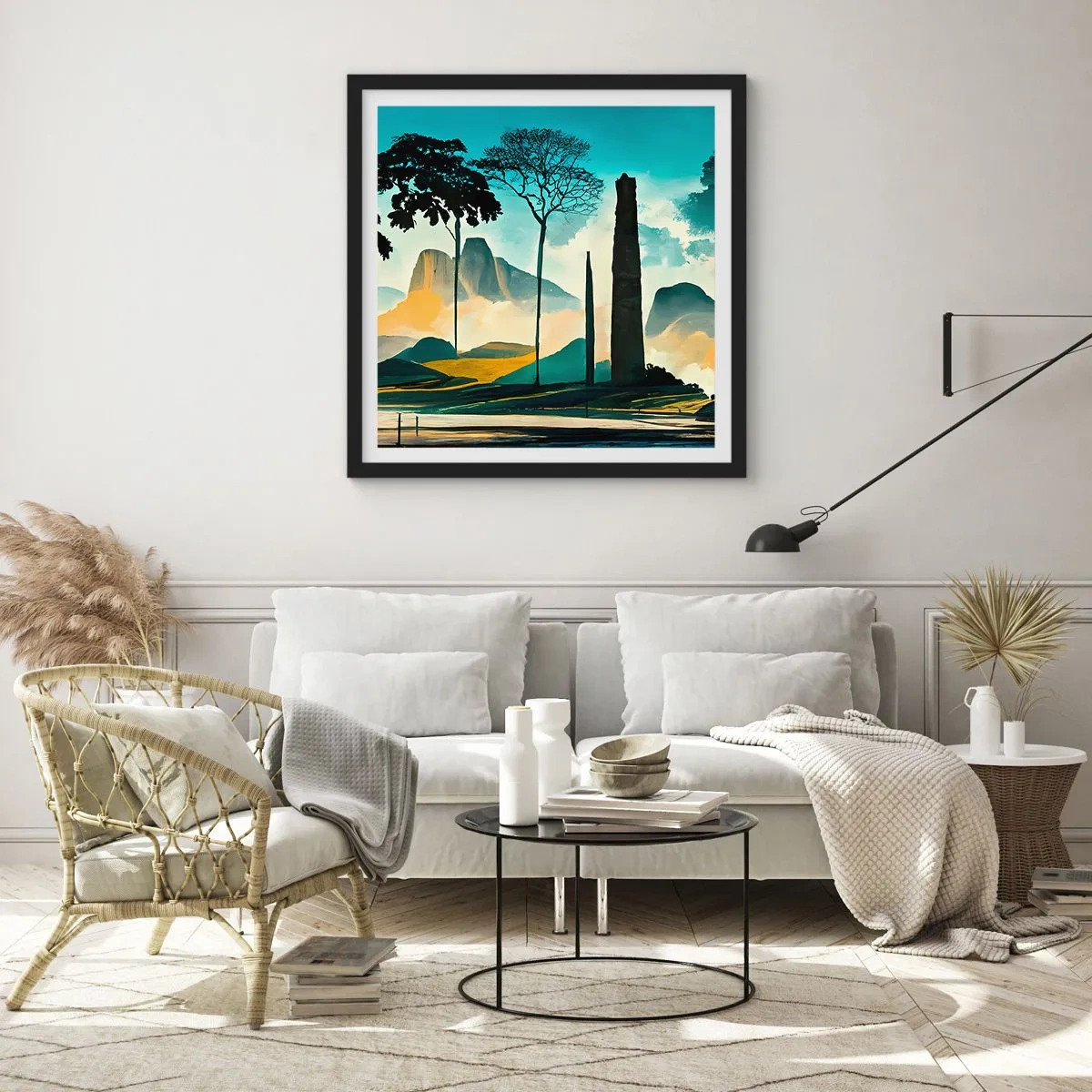 Plakat w czarnej ramie - Wciąż wyżej i wyżej - 60x60 cm