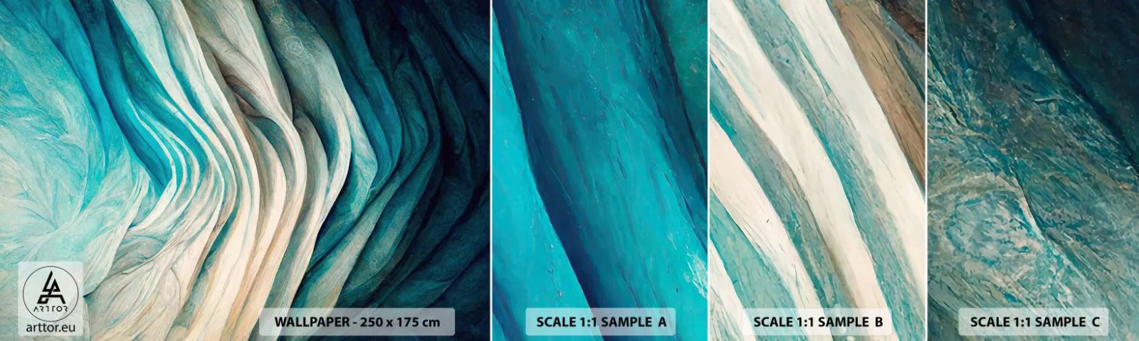 Fototapeta Próbka Standard Eco - Błękitne nienasycenie - Sztuka, 3D, Abstrakcja - 100x30 cm
