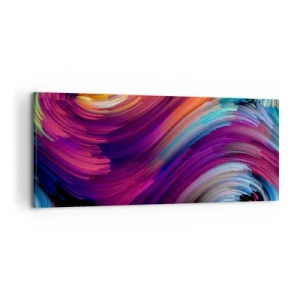 Obraz na płótnie - Abstrakcyjne wiry w żywych kolorach - 120x50cm - Początek nowego świata - Nowoczesna dekoracja ścienna do salonu i sypialni ARTTOR