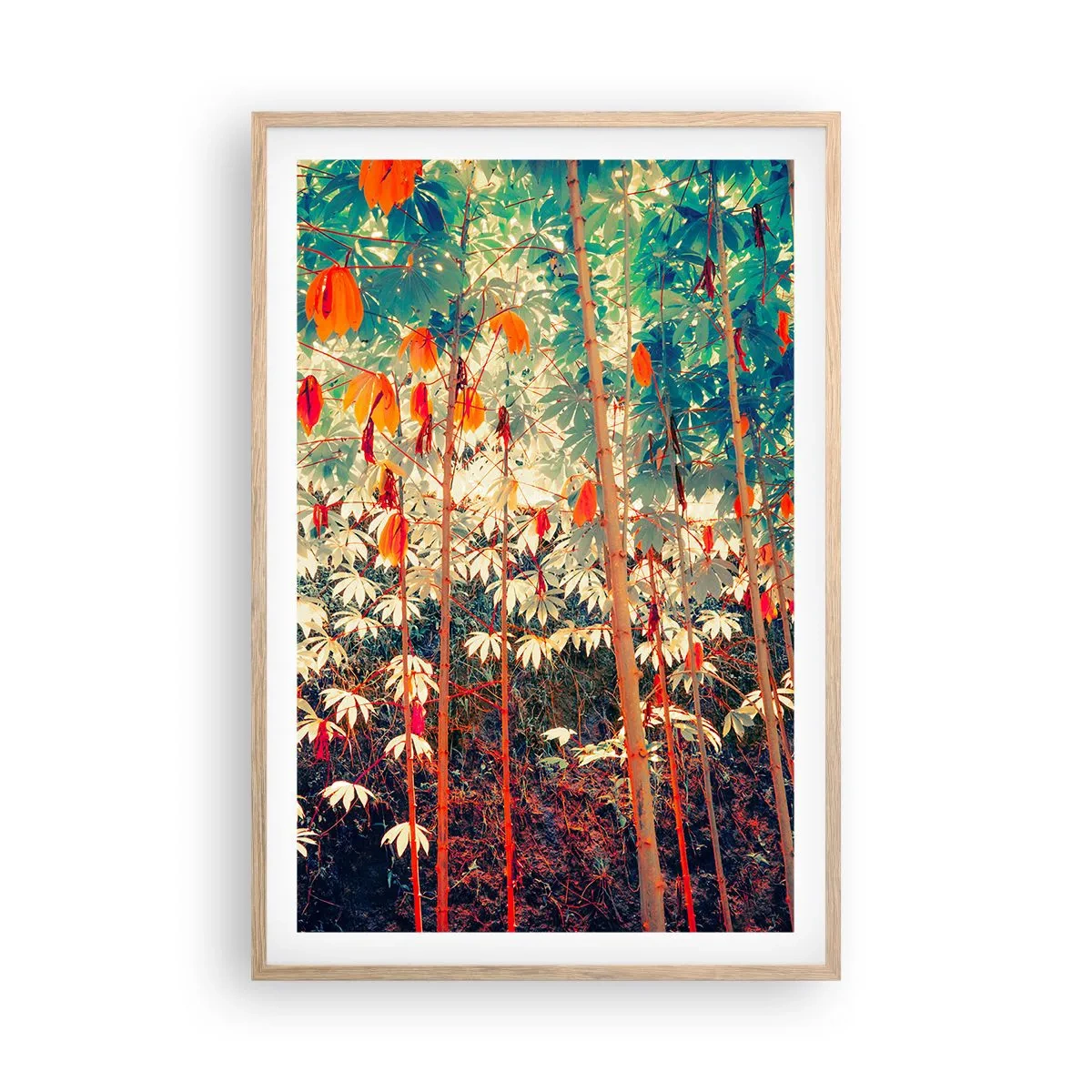 Plakat w ramie jasny dąb - Tajemne życie liści - 61x91 cm