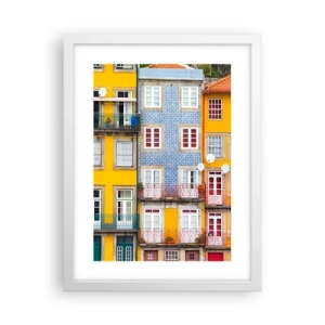 Plakat w białej ramie - Barwy starego miasta - 30x40 cm