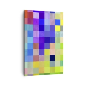 Obraz na płótnie - Kolorowa mozaika kwadratów w różnorodnych barwach - 80x120cm - Każdy inny, wszystkie równe - Nowoczesna dekoracja ścienna do salonu i sypialni ARTTOR