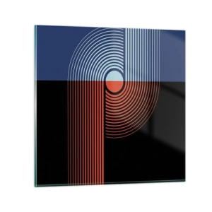 Obraz na szkle - W geometrycznym uścisku - 70x70 cm