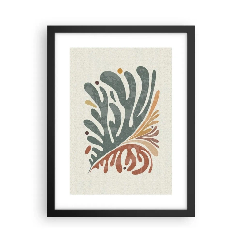 Plakat w czarnej ramie - Wielobarwny liść - 30x40 cm