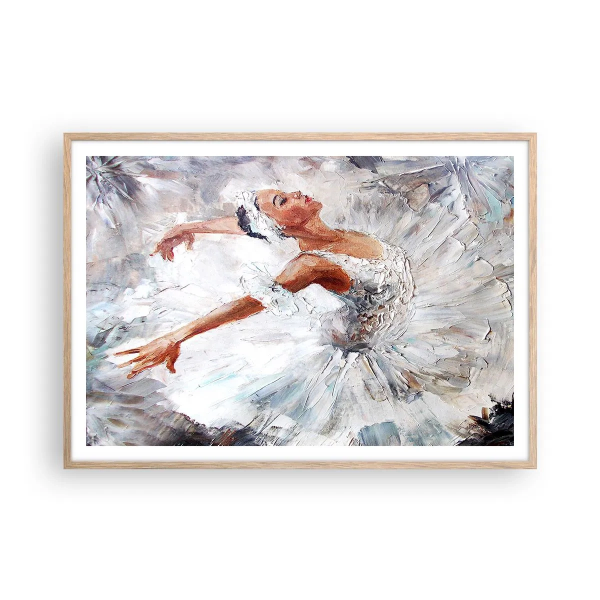 Plakat w ramie jasny dąb - Delikatna i lekka jak tiul - 100x70 cm