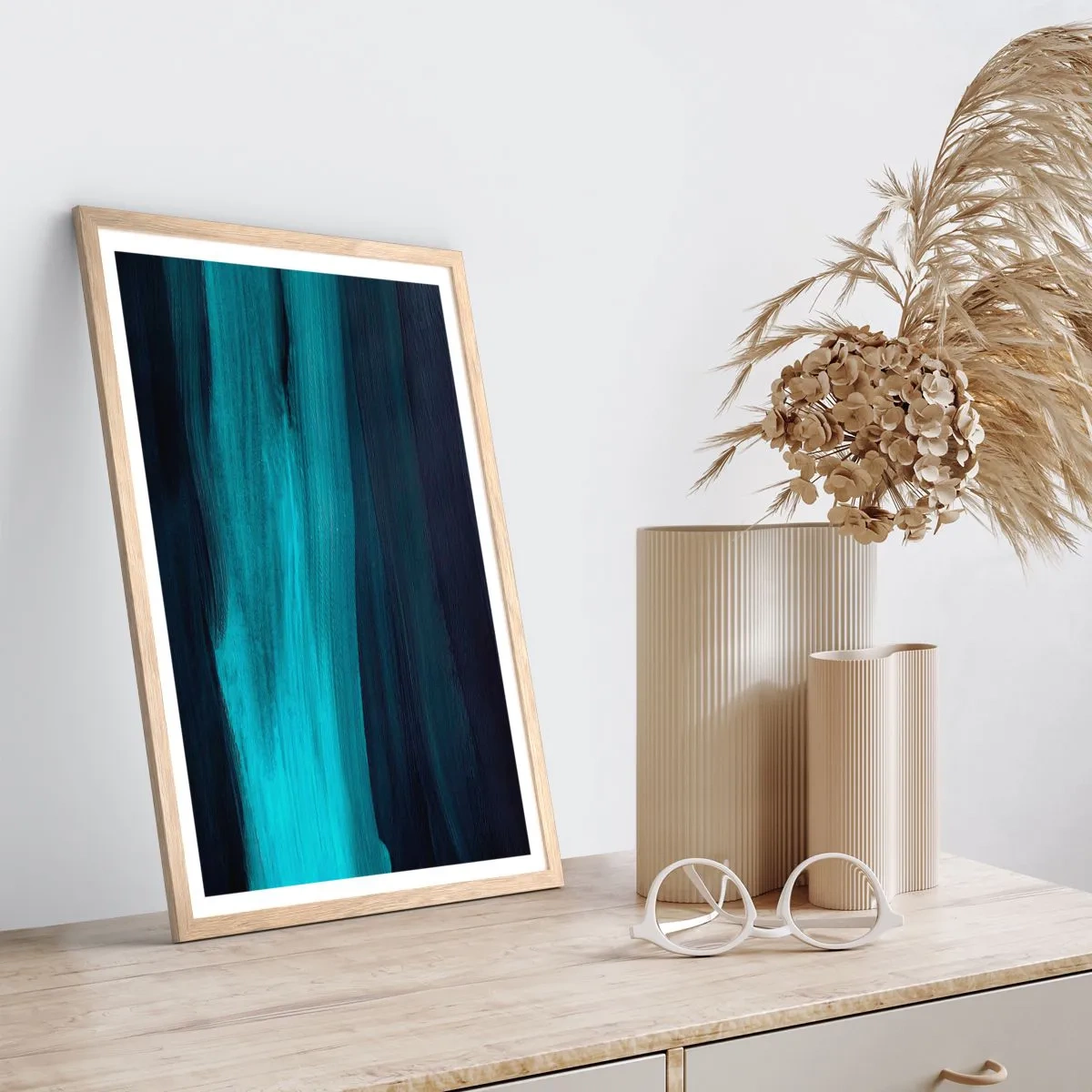 Plakat w ramie jasny dąb - Popłyń z nurtem - 50x70 cm
