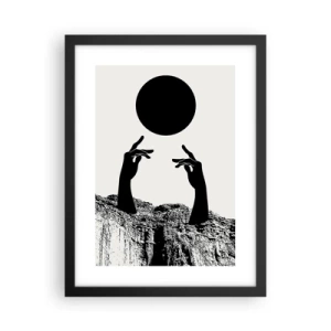 Plakat w czarnej ramie - Kompozycja surrealistyczna: słońce i reszta - 30x40 cm