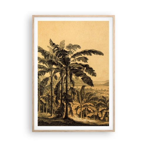 Plakat w ramie jasny dąb - w kolonialnym klimacie - 70x100 cm