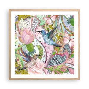 Plakat w ramie jasny dąb - Wplątane w pnączach - 60x60 cm