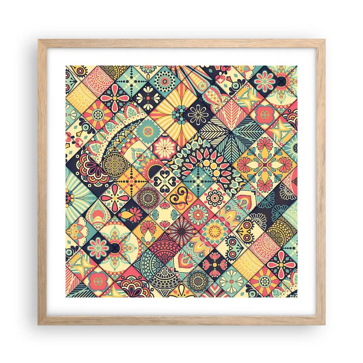 Plakat w ramie jasny dąb - Marokańskie klimaty - 50x50 cm