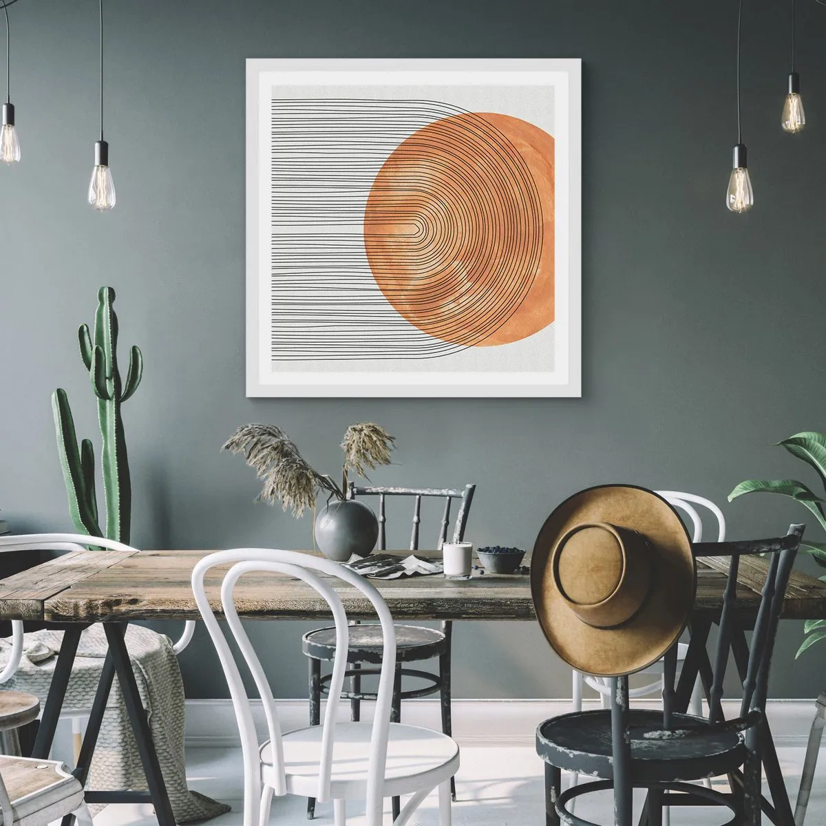 Plakat w białej ramie - Kompozycja słoneczna - 30x30 cm