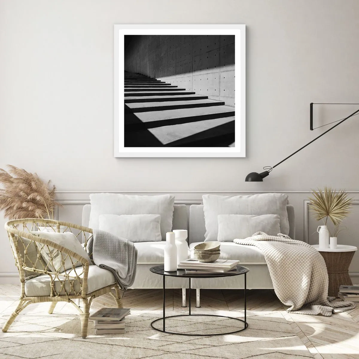 Plakat w białej ramie - Surowa uroda modernizmu - 60x60 cm