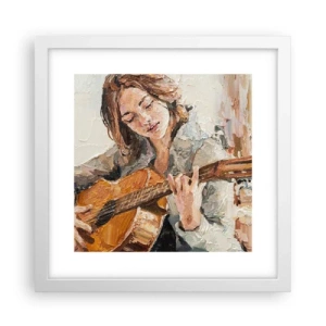 Plakat w białej ramie - Koncert na gitarę i dziewczęce serce - 30x30 cm