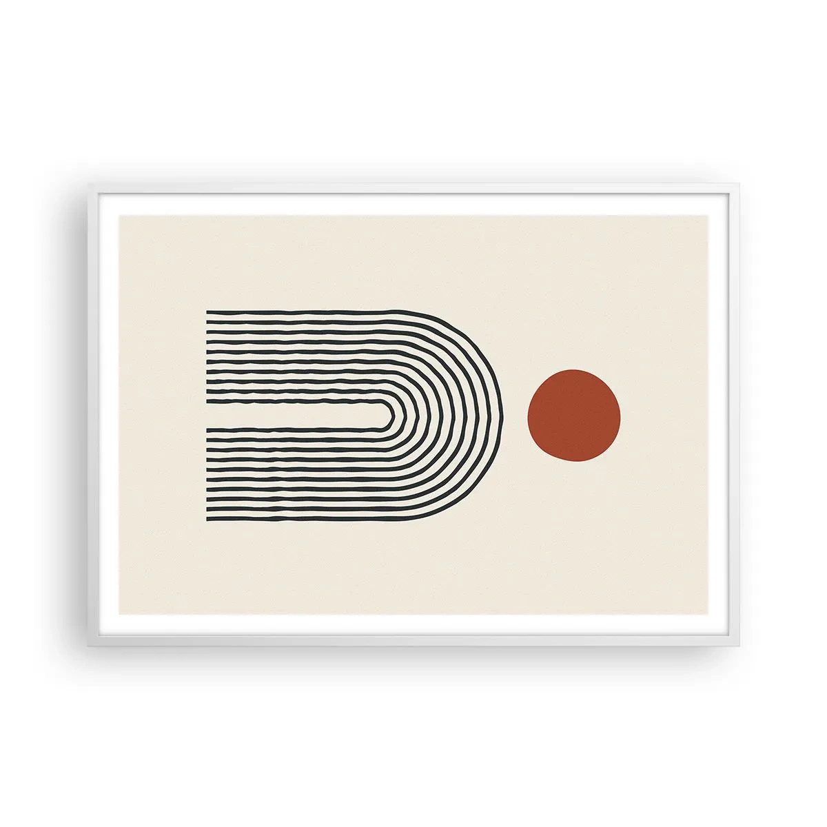 Plakat w białej ramie - Magnetyzm kształtów i barw - 100x70 cm