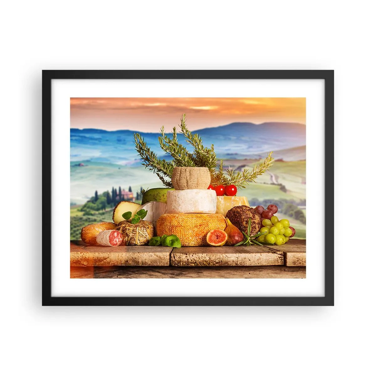Plakat w czarnej ramie - Włoska radość życia - 50x40 cm