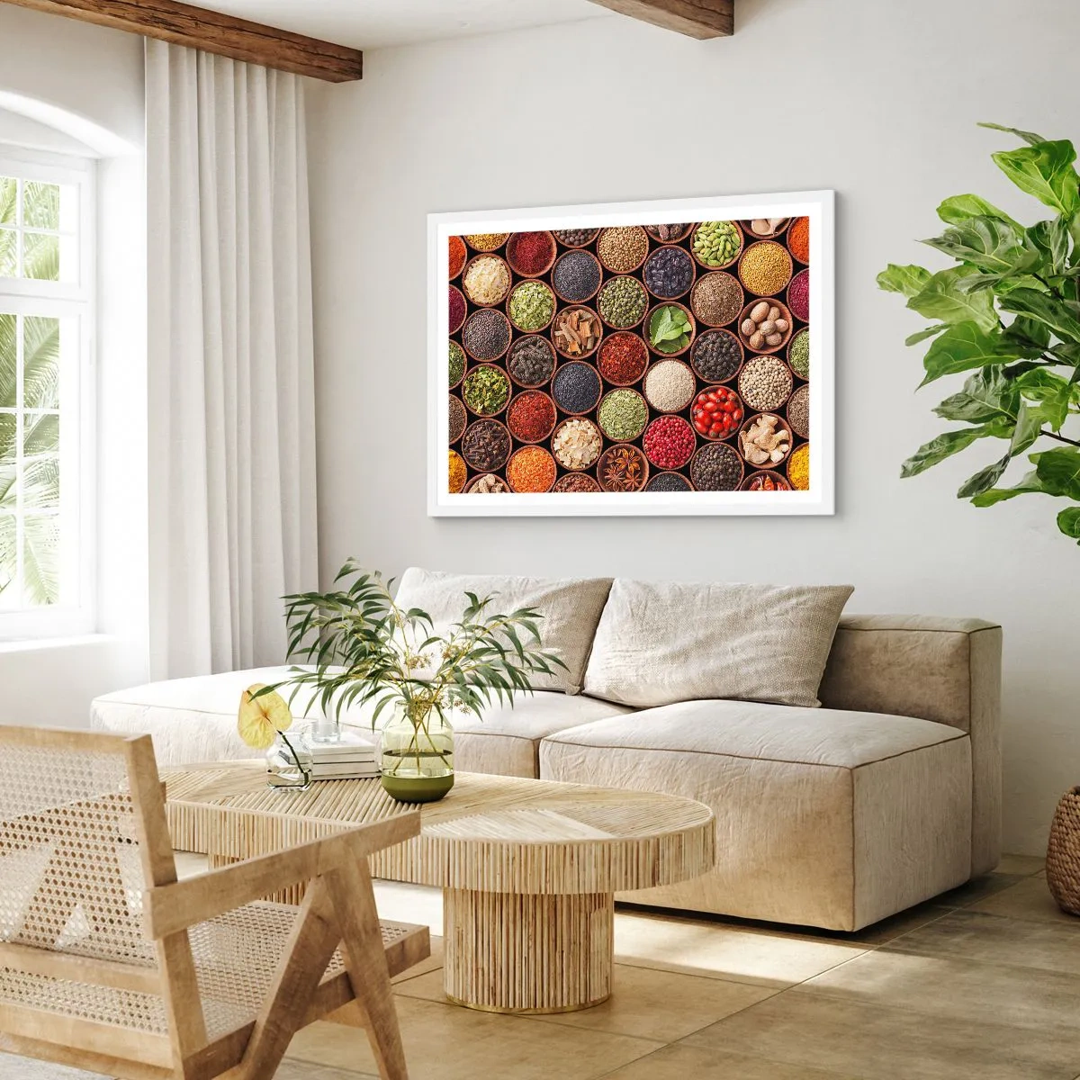 Plakat w białej ramie - Wszystkie smaki świata - 100x70 cm