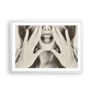 Plakat w białej ramie - Już idę! - 70x50 cm