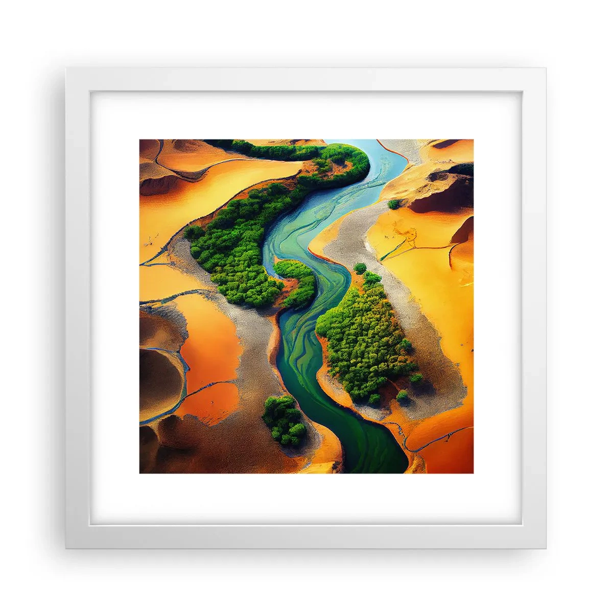 Plakat w białej ramie - Życiodajna rzeka - 30x30 cm