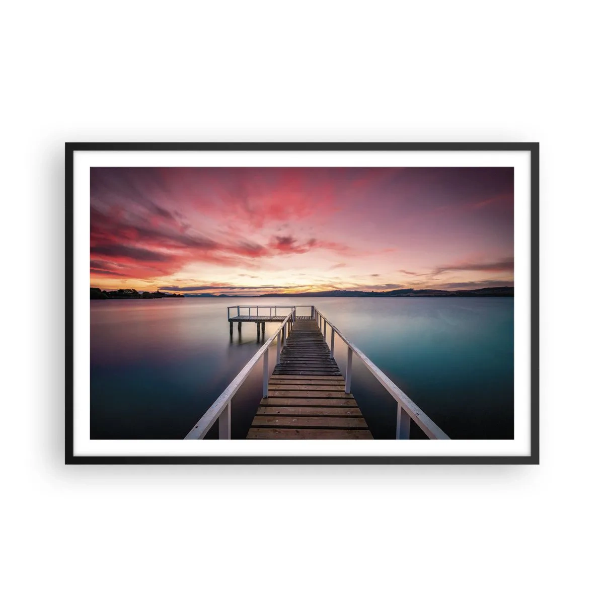 Plakat w czarnej ramie - Łagodny płomień wieczoru - 91x61 cm