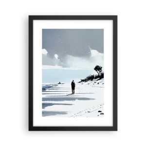 Plakat w czarnej ramie - Sam na sam - 30x40 cm