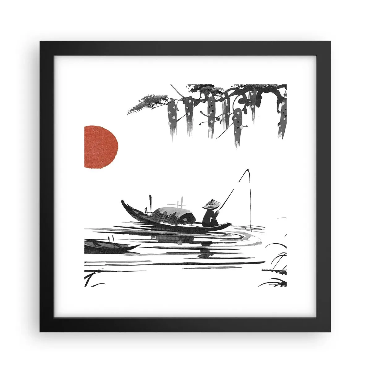 Plakat w czarnej ramie - Azjatyckie popołudnie - 30x30 cm