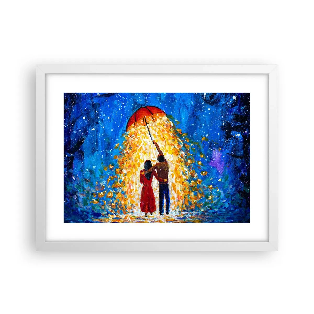 Plakat w białej ramie - Magia deszczowego wieczoru? - 40x30 cm