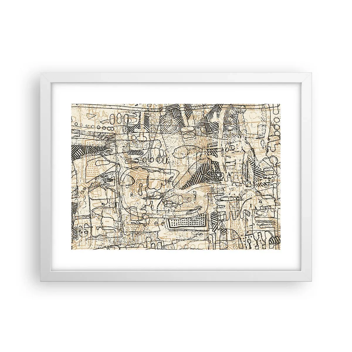 Plakat w białej ramie - Czeka na rozszyfrowanie - 40x30 cm