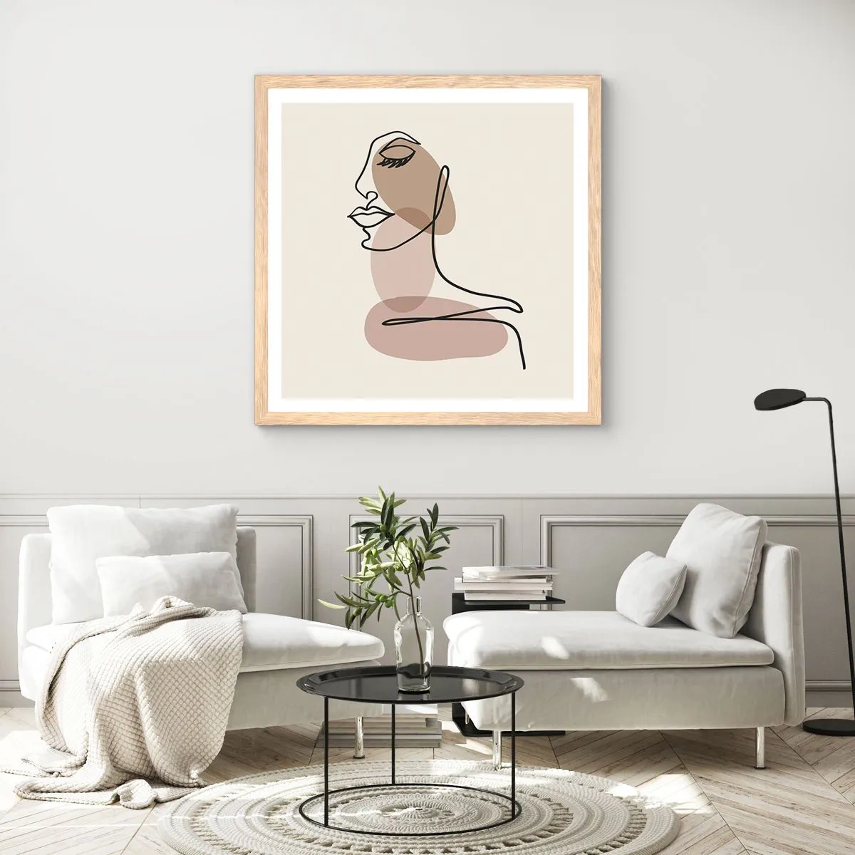 Plakat w ramie jasny dąb - Zasłuchana w siebie - 30x30 cm