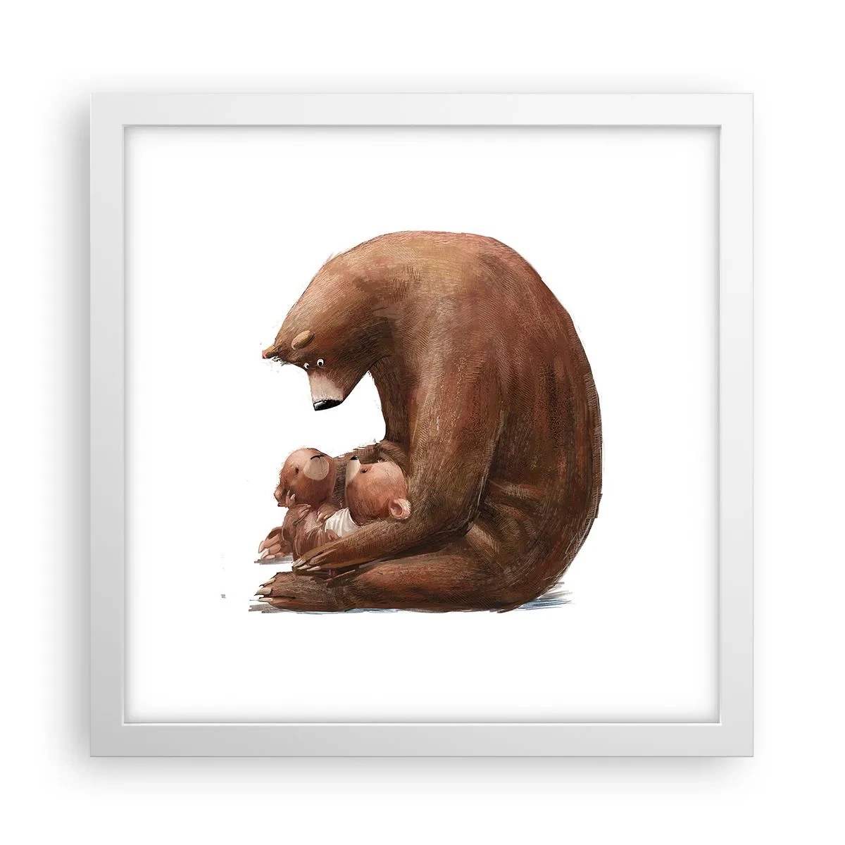 Plakat w białej ramie - Słodkich snów, dzieciaki - 30x30 cm