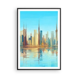 Plakat w czarnej ramie - Słoneczna metropolia - 70x100 cm