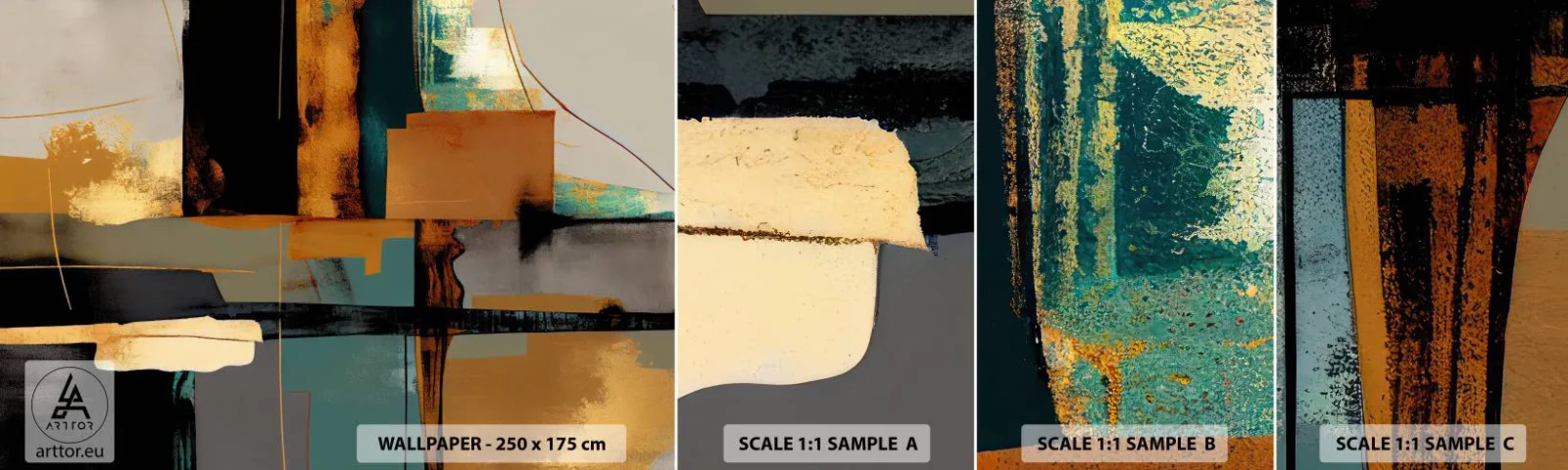 Fototapeta Próbka Samoprzylepna Deluxe Sticker - Abstrakcja – światło i cień - Abstrakcja, Nowoczesny, Sztuka - 100x30 cm