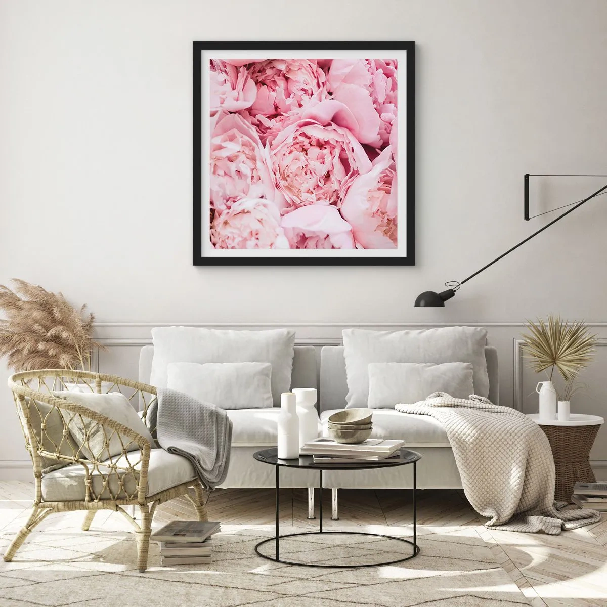 Plakat w czarnej ramie - Przytulone i pachnące - 40x40 cm