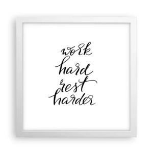 Plakat w białej ramie - Życiowa równowaga - 30x30 cm