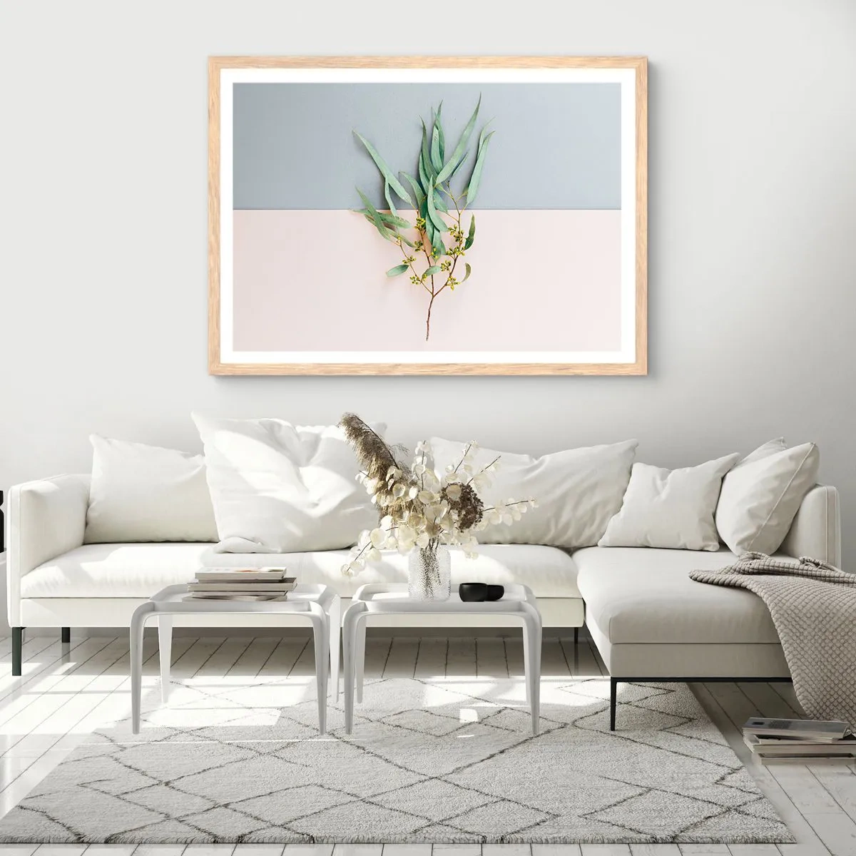 Plakat w ramie jasny dąb - Pastelowa subtelność - 40x30 cm