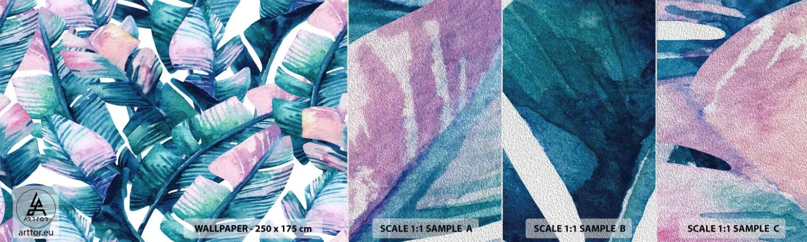 Fototapeta Próbka Premium Sand - W bananowym gaju - Abstrakcja, Liście, Sztuka - 100x30 cm