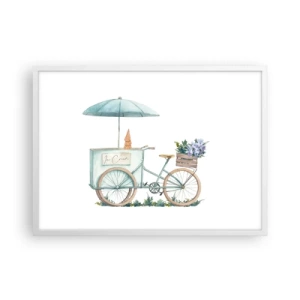 Plakat w białej ramie - Słodkie wspomnienie lata - 70x50 cm