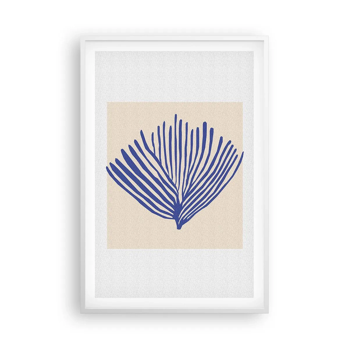Plakat w białej ramie - Niebieski wachlarz - 61x91 cm