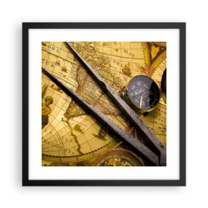 Plakat w czarnej ramie - Gdze te skarby? - 40x40 cm