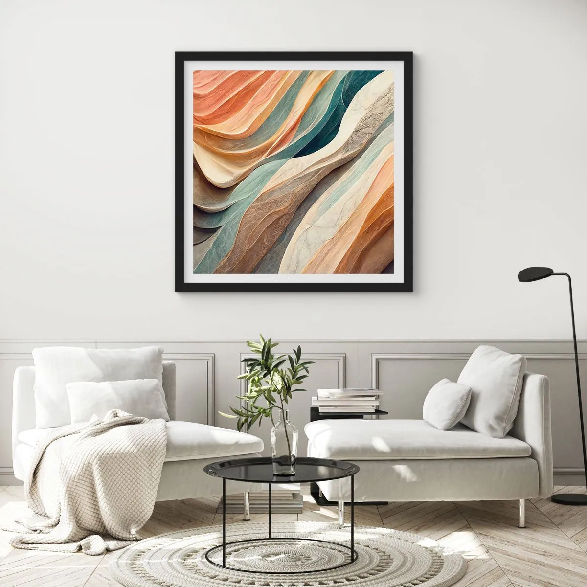 Plakat w czarnej ramie - Chwila przed zmianą - 50x50 cm