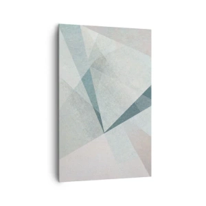 Obraz na płótnie - Geometryczne kształty w pastelowych odcieniach błękitu i szarości - 80x120cm - Spokojnie choć dynamicznie - Nowoczesna dekoracja ścienna do salonu i sypialni ARTTOR