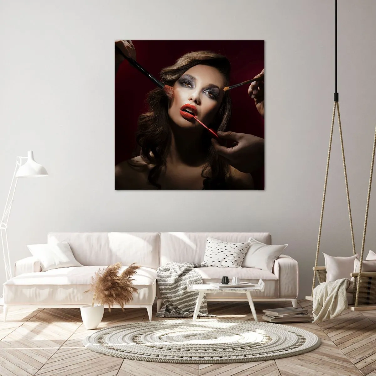 Obraz na płótnie - Piękna rozmarzona - 40x40 cm